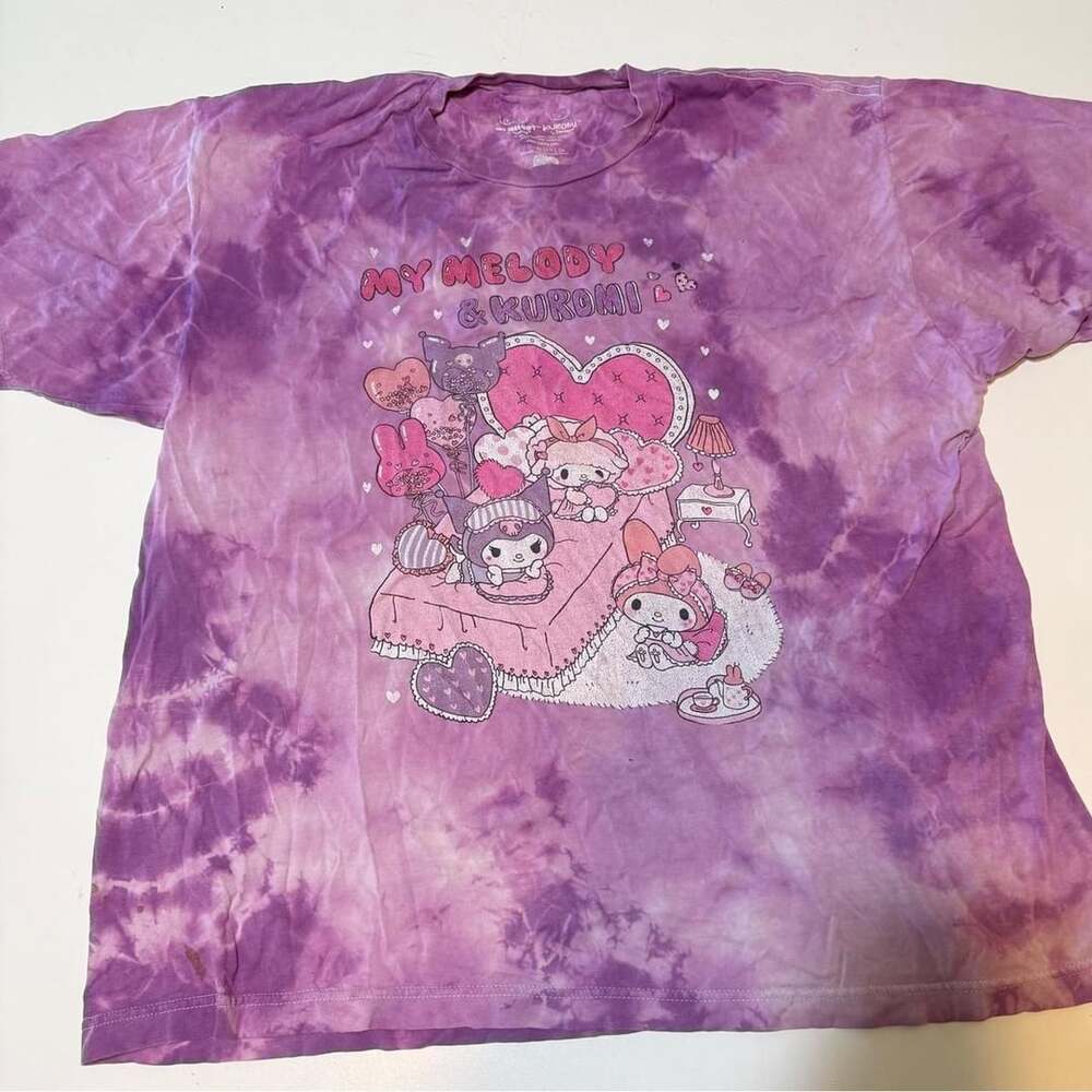 Sanrio My Melody & Kuromi BioWorld Purple Tie-Dye Graphic T-Shirt XL